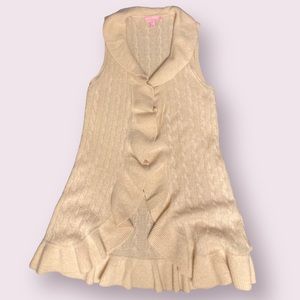 Lilly Pulitzer cashmere ruffled long vest